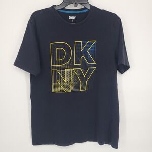 DKNY Mens T Shirt Black Graphic Print Short Sleeve Crew Neck Size M